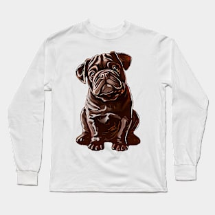 Valentine Bulldog Shaped Chocolate Long Sleeve T-Shirt